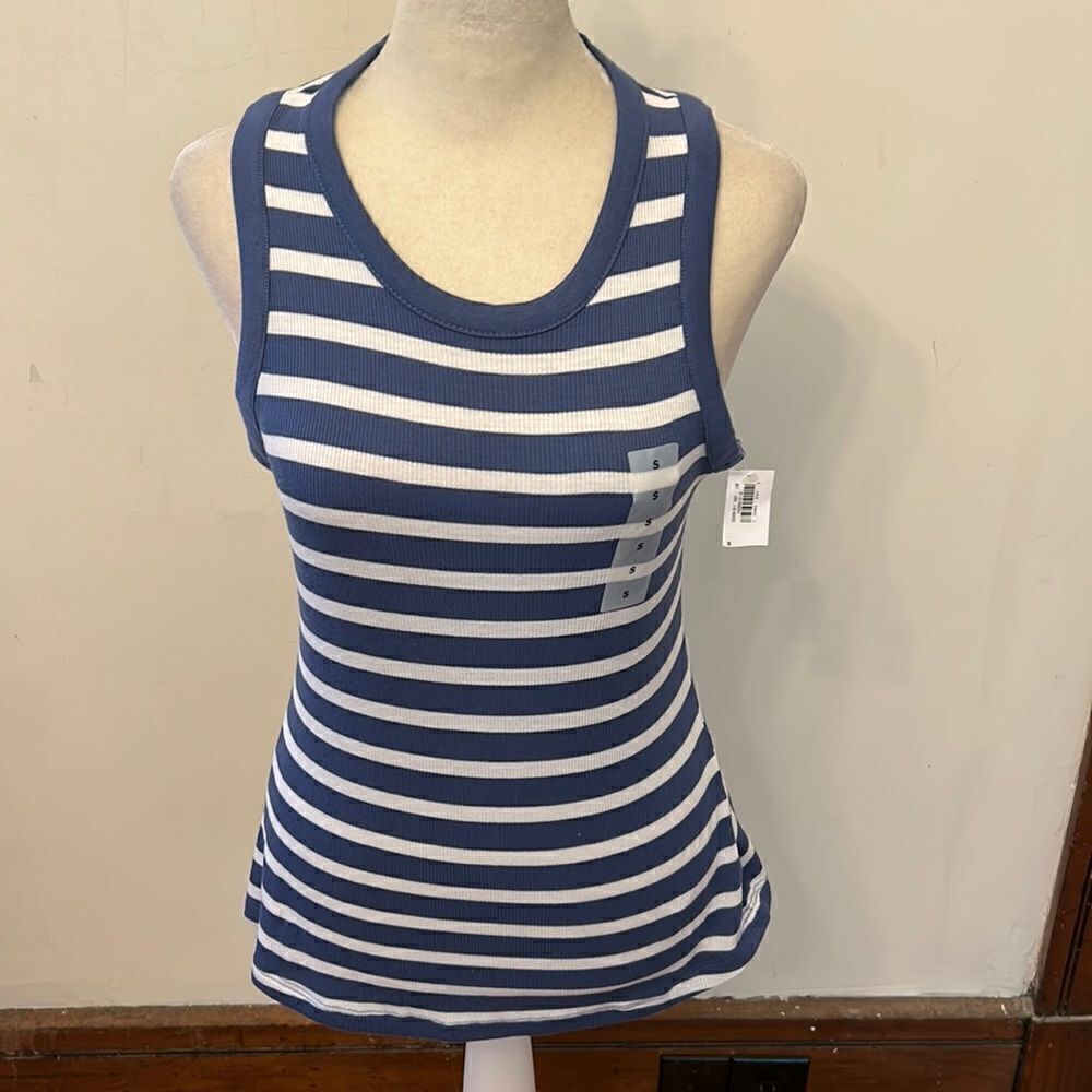 Athleta blue white tie dye sleeveless tank top Size MP EUC
